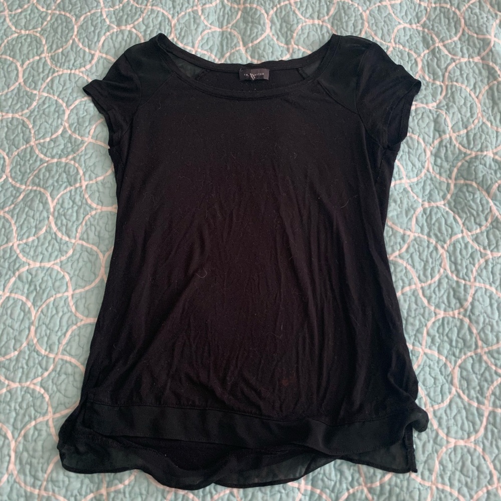 Black Mesh Cut Out T-Shirt